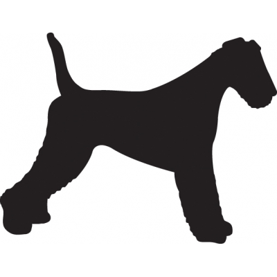 Autocollant Sticker corps de chien Airedale Terrier