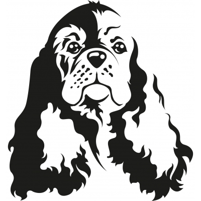 Autocollant sticker tête de Cocker Américain