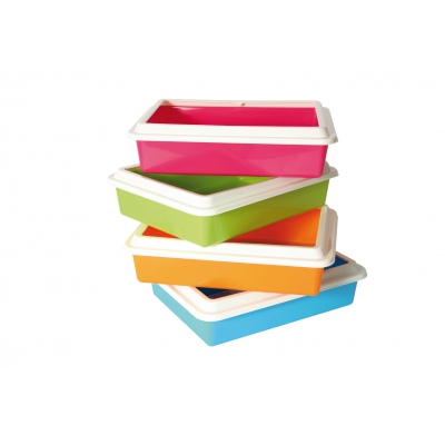 Bac à litière - bac à chat avec rebord