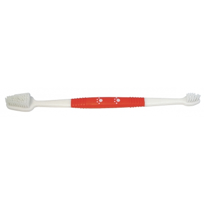 Brosse à dent double pour chien et chat
