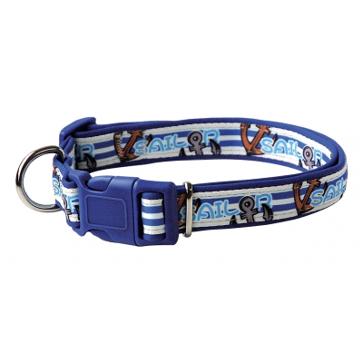 Collier bleu sailor pour chien