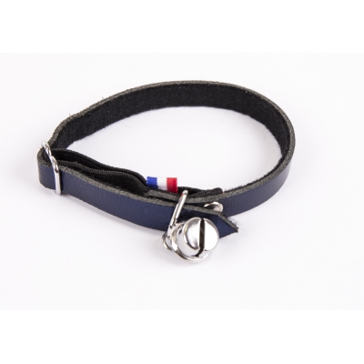 Collier cuir Dakota Chat - Bleu