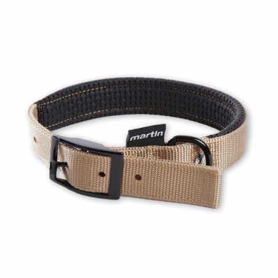 Collier droit confort pour chien en nylon beige 23