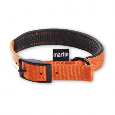 Collier droit confort pour chien en nylon orange