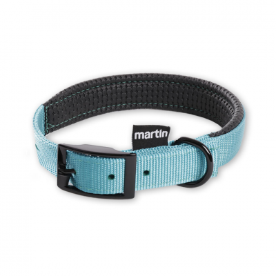 Collier droit confort pour chien en nylon turquoise 5