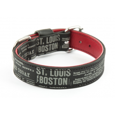 Collier en cuir gris pour chien - Boston