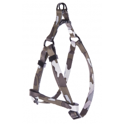 Collier laisse et harnais pour chat de la collection camouflage grise - Harnais : Longeur 20 à 35cm - largeur 1cm