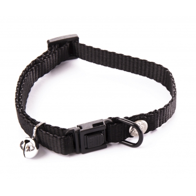 Collier réglable nylon uni pour chat - Martin Sellier - Noir