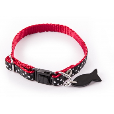 Collier réglable pour chat - Pois - noir