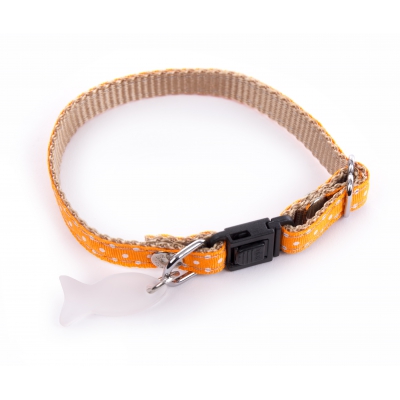 Collier réglable pour chat - Pois - orange