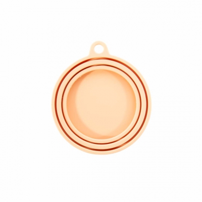 Couvercle de boîte de conserve en silicone pour chien - jaune - dos