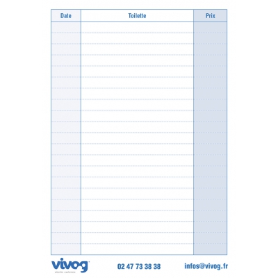 Fiches clients pour salon de toilettage - par 100