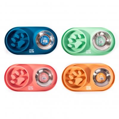 Gamelle "Anti-Glouton" jaune en silicone et inox pour chien - 350mL 3