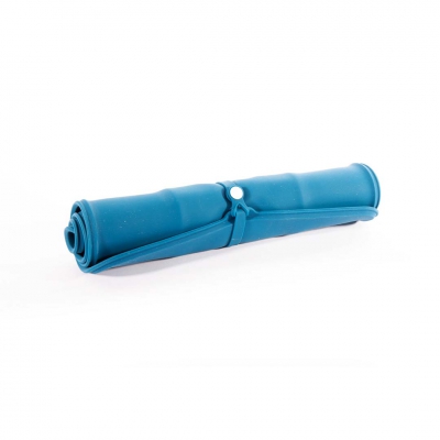 Gamelle double pliable silicone pour chien et chat - bleu 1