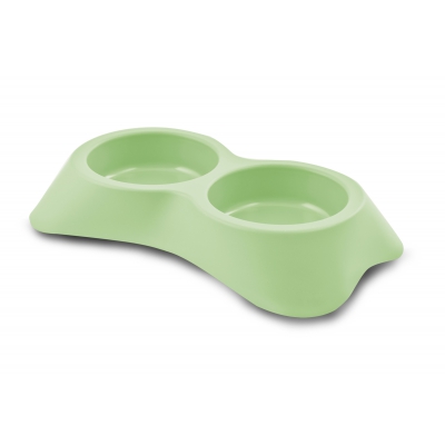 Gamelle double pour chien - green