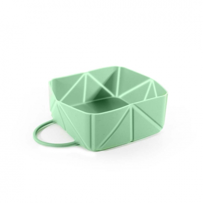 Gamelle pliable silicone pour chien et chat - vert