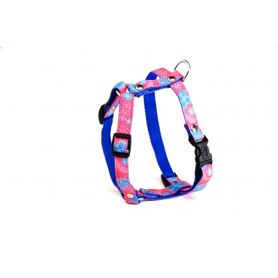 Harnais pour chien - Floralies rose