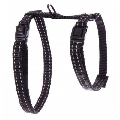 Harnais réglable nylon "Flash" pour chat - Arka Haok - Noir