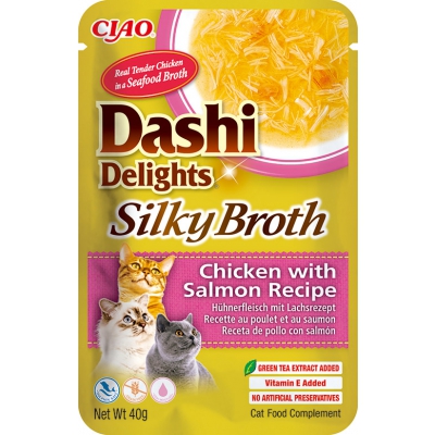 INABA Dashi Delights Silky Poulet et Saumon 40g x12