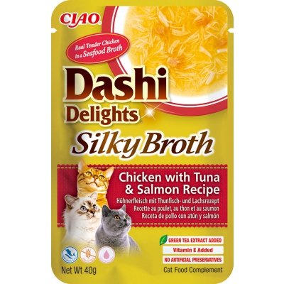 INABA Dashi Delights Silky Poulet, Thon et Saumon 40g x12