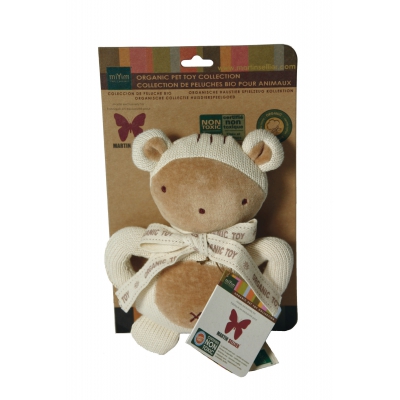 Jouet peluche bio poignée - écureuil - 18 cm 