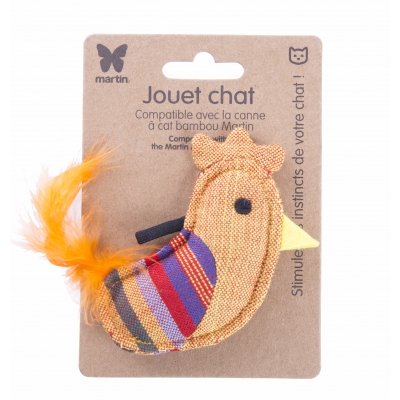 Jouet pour chat - Coq jaune - tissu ethnique