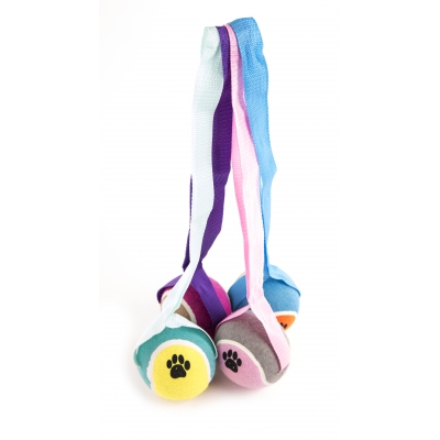 Jouet pour chien - balles de tennis - balle sangle