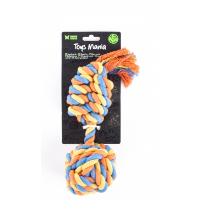 Jouet pour chien - Lot de 4 balles + corde en coton