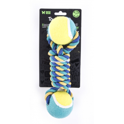 Jouet pour chien - Lot de 4 cordes + 2 balles de tennis - 25cm