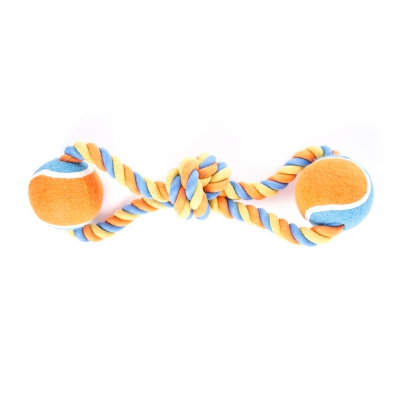 Jouet pour chien - Lot de 4 cordes + 2 balles de tennis - 40cm