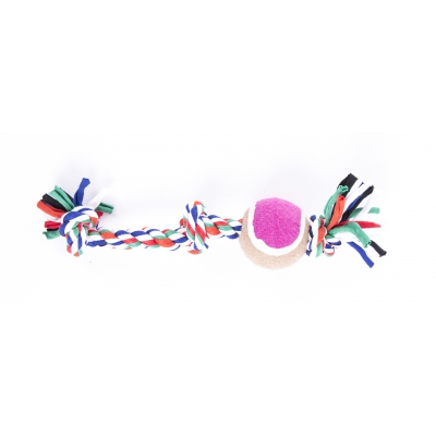 Jouet pour petits chien et chiots -Lot de 4 cordes + balle de tennis