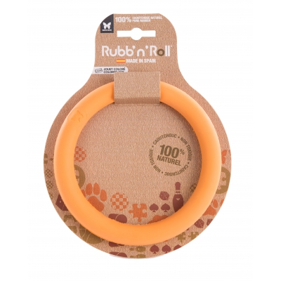 Jouet Rubb'n'Roll - anneau orange - 14,5 cm 