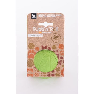 Jouet Rubb'n'Roll - balle vert - 7 cm 