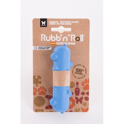Jouet Rubb'n'Roll flottant - stem bleu - 12x3,5 cm 