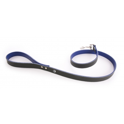 Laisse cuir Allure en cuir Kaki/Bleu - L.100 x l.1,9 cm