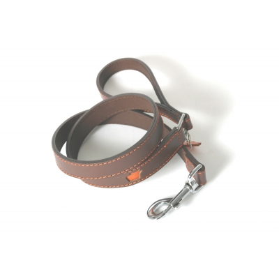 Laisse en cuir marrin pour chien - Happy dog - Image