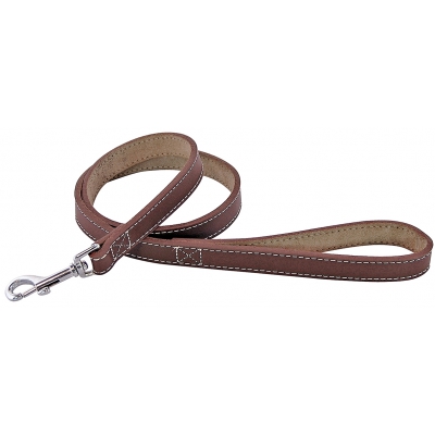 Laisse en cuir naturel - spécial CHASSE - 100x2.0cm