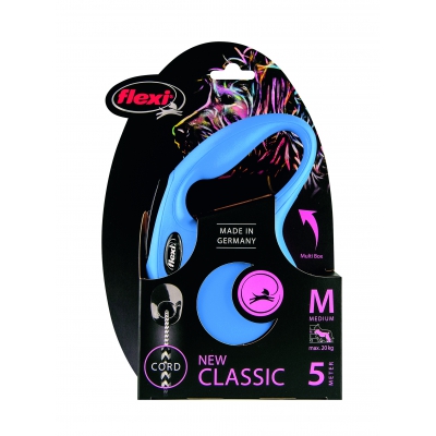 Laisse enrouleur pour chien - Flexi - new classic cordon bleu