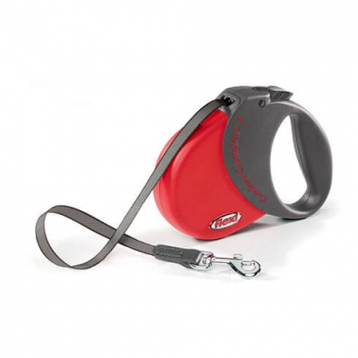 Laisse enrouleur pour chien - Flexi - rouge Comfort Compact