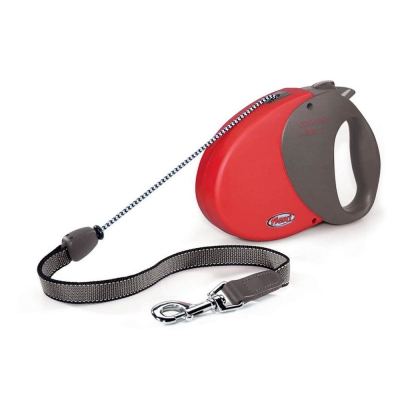 Laisse enrouleur pour chien - Flexi - rouge Comfort Long - Taille S