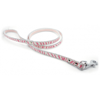 Laisse fantaisie zèbre rose - 2 x 100 cm