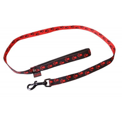 Laisse pour chien noir rouge - pattes originales