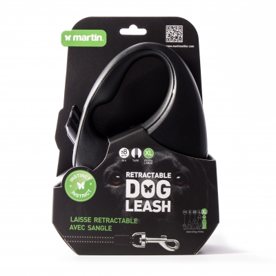 Laisse rétractable Instinct sangle XL - 8M noire