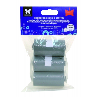 Lot de 3 recharges de 15 sacs pour laisse CITY et Kit PROM'NADE PROPRE 13628 et 13630 