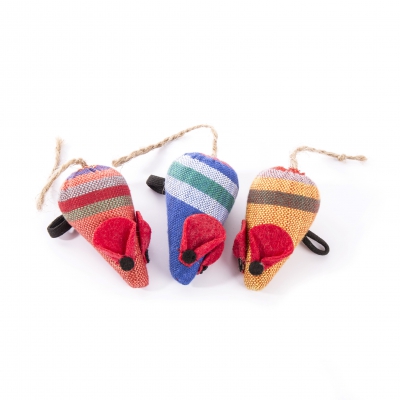Lot de jouets pour chat - Souris en vrac en tissu ethnique souris