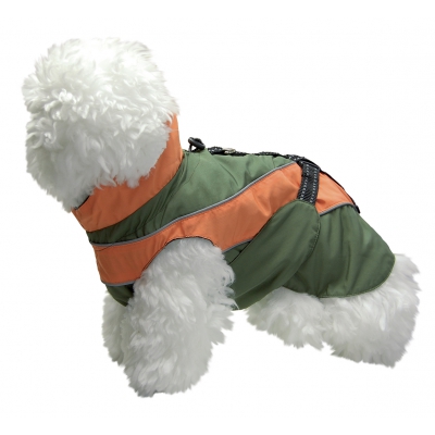 Manteau imperméable orange/kaki