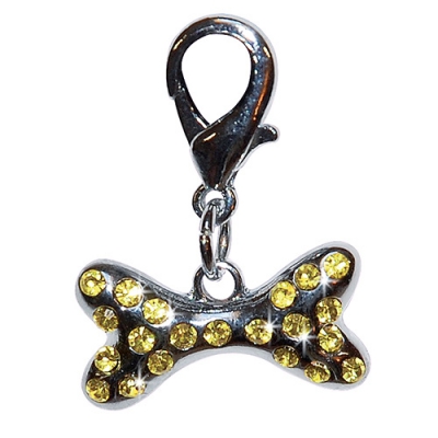 Pendentif os strass jaune 2,5cm