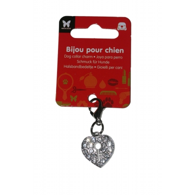 Pendentif pour chien - Cœur avec strass cristal