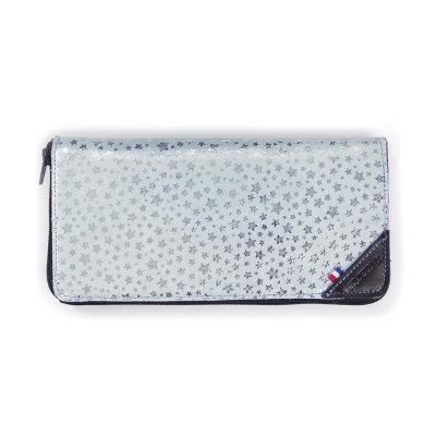 Pochette pour ciseaux et peignes - Cuir bleu