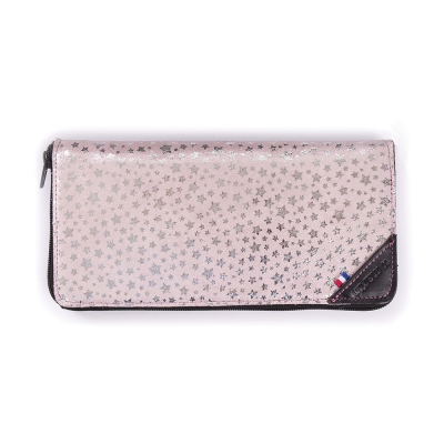 Pochette pour ciseaux et peignes - Cuir rose